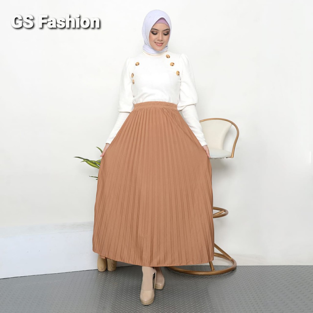 Jual Gs Rok Plisket Premium Rok Panjang Muslim Rok Mayung Bahan Hyget Premium Grade A Shopee 3550