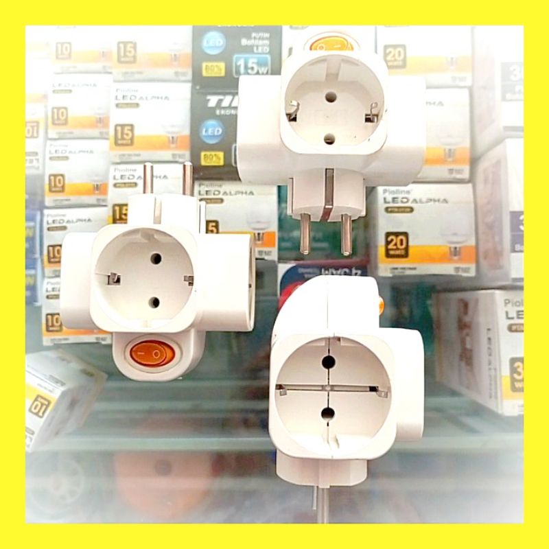 Jual steker colokan arde T multi saklar switch on off dutron | Shopee ...
