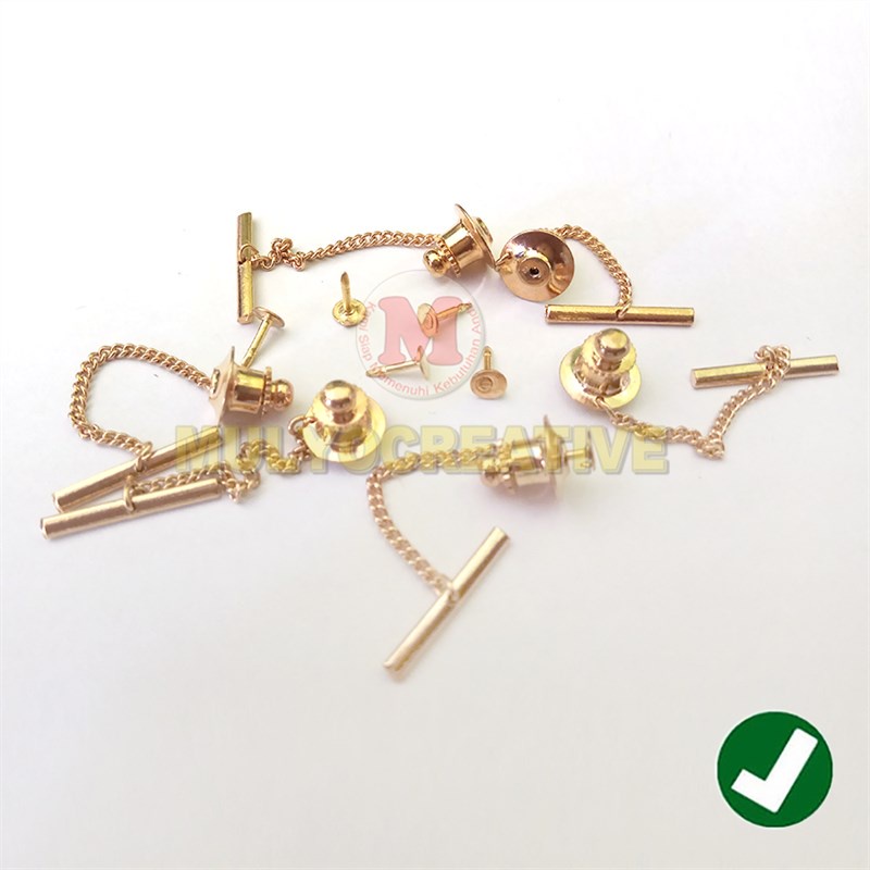Jual Manset Jambu Rantai Knop Emas Paku Pengait Nametag Pin Nama Dada ...