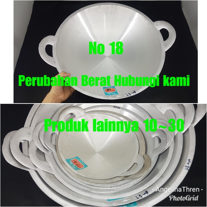 Jual wajan alumunium cap tiga roda no 18 45X12 - Kuali aluminium Tiga ...