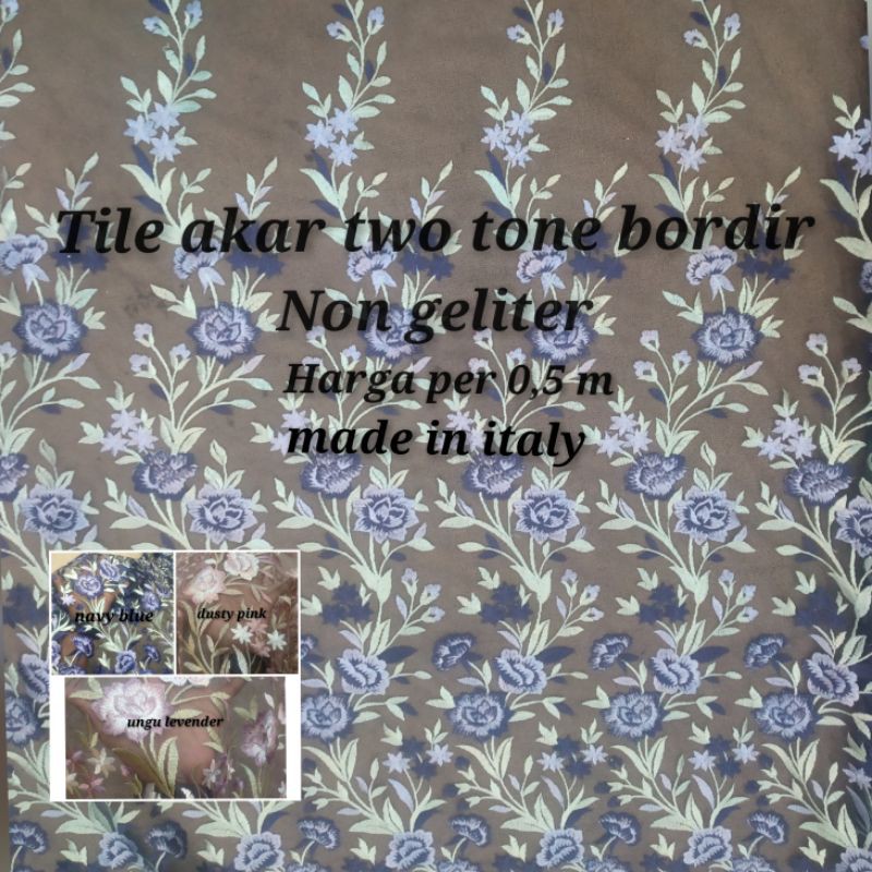 Jual kain tile akar two tone bordir/tile 3d/tile akar mutiara.original ...
