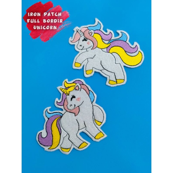 Jual Sudah Ada Lem Tinggal Setrika Iron Patch Bordir Unicorn Jumbo