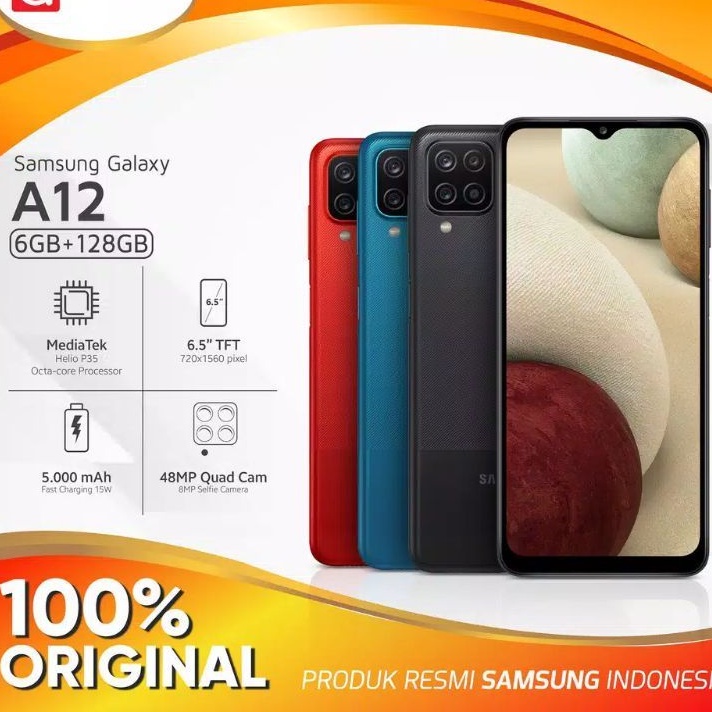 Jual HP SAMSUNG GALAXY A12 A 12 RAM 4GB 6GB ROM 128GB 4/128 6/128 ORI ...