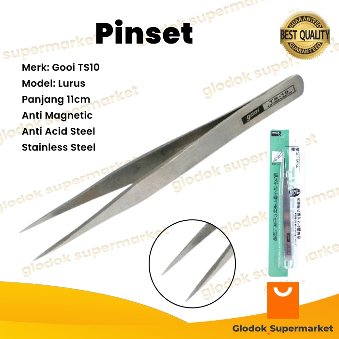Jual Pinset Gooi 11cm Pencapit Lurus 11 cm Tweezer TS 10 | Shopee Indonesia