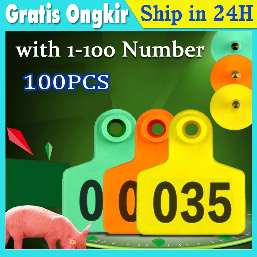 Jual 100PC Ukuran L Eartag Kambing Babi Domba Ear Tag Sapi Penanda 100 ...