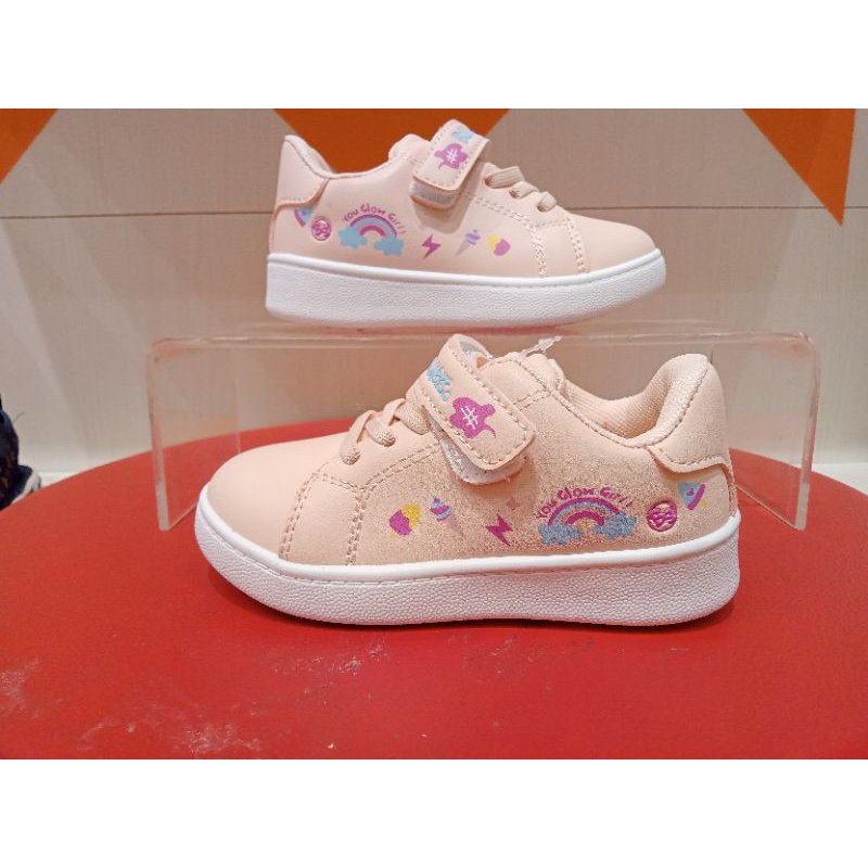 Jual Sneakers Anak2 Cewek Pink lembut Ringan Original bubblegummers