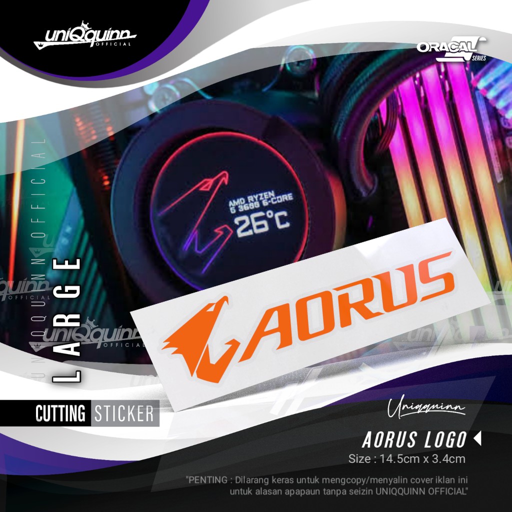 Jual UQ Cutting Stiker Aorus|| Stiker Aorus || Stiker Komputer ...