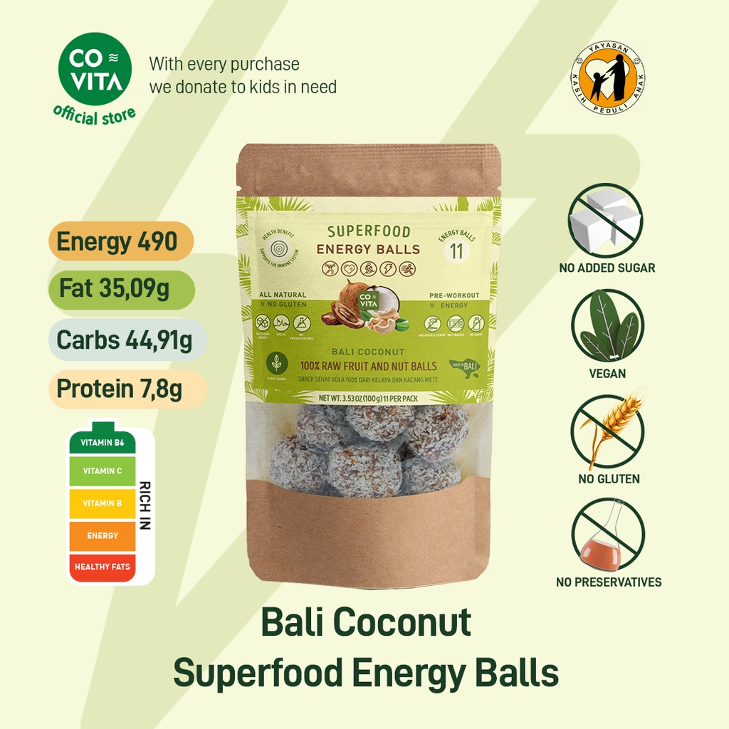 Jual Covita Superfood Energy Balls Bali Coconut Shopee Indonesia