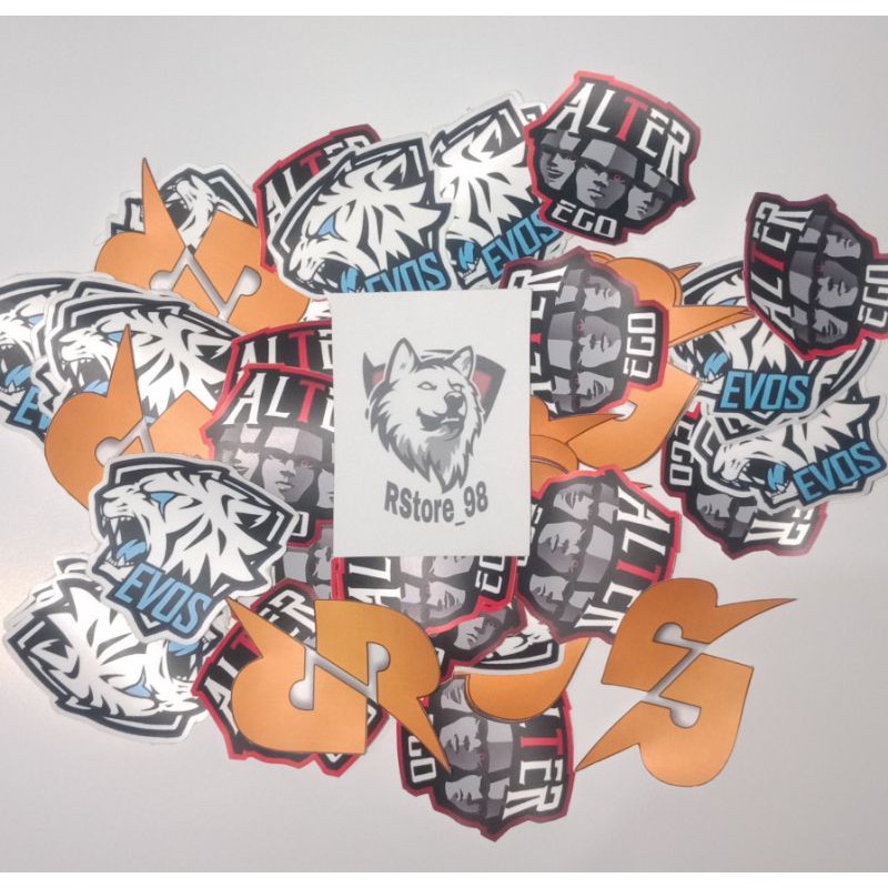 Jual Stiker EVOS,ALTER EGO, dan RRQ sudah LAMINASI DOFF | Shopee Indonesia