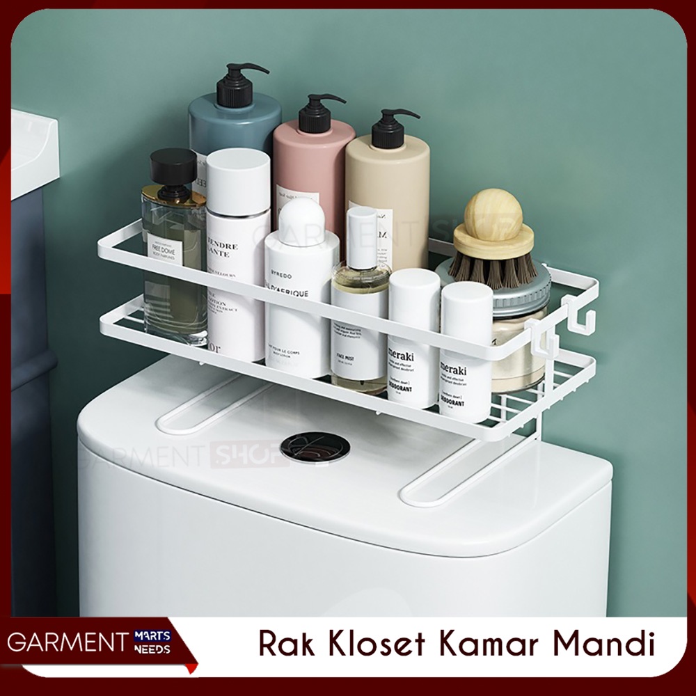 Rak Kamar Mandi Tempat Penyimpanan Sabun Shampoo Tempel Dinding Gantung Besi Teb