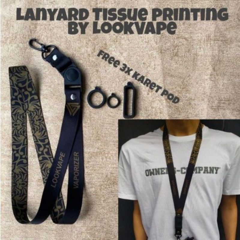 Jual Lanyard Tissue Motif Batik Printing By Lookvape Free X Karet Mm