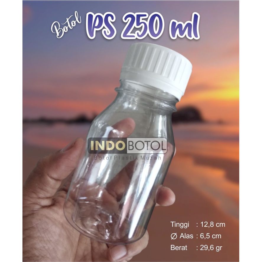 Jual Botol PS 250 mili Natural/Bening - isi 100 pcs | Shopee Indonesia