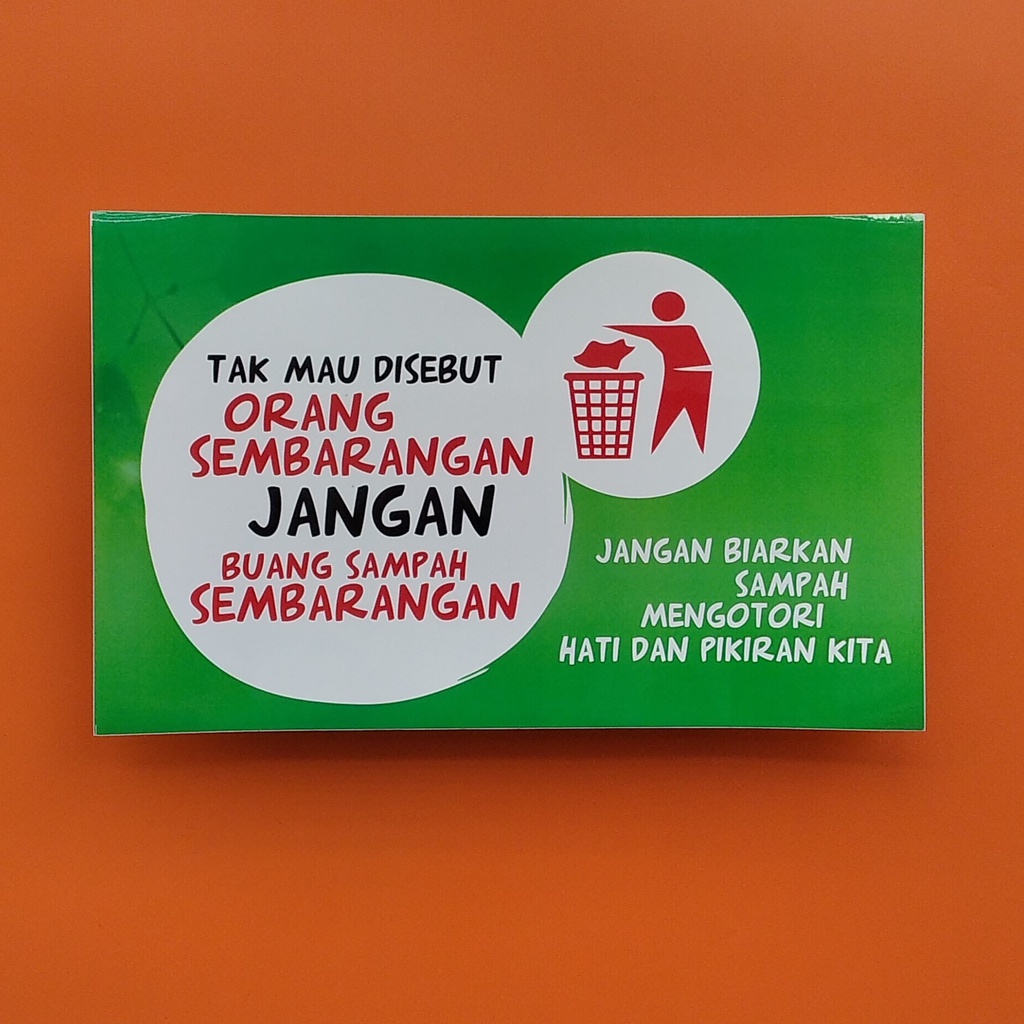 Jual Stiker Jangan Buang Sampah Sembarangan Stiker Larangan Buang Sampah Sembarangan Stiker