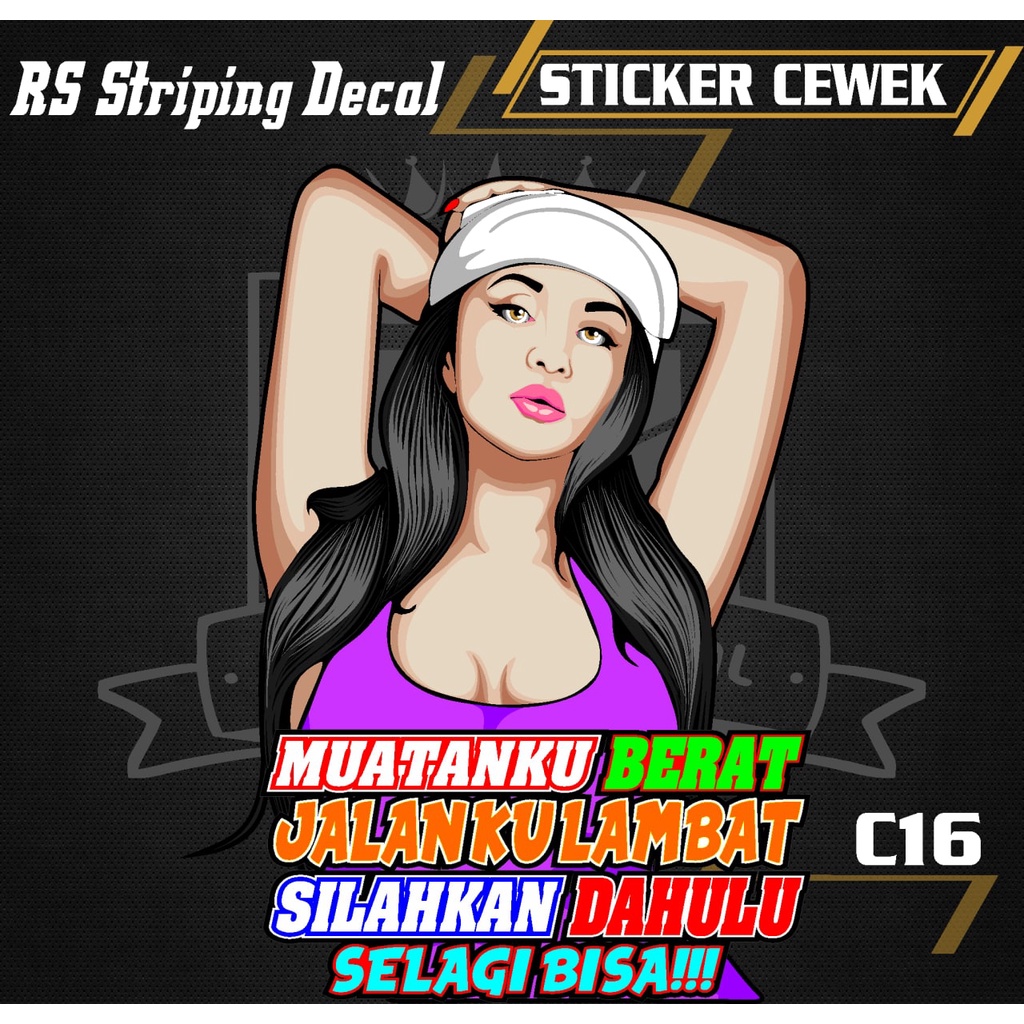 Jual Stiker Cewek Vector Muatan Ku Berat Decal Mobil Truck Sticker Kata Kata Truck Mobil Custom