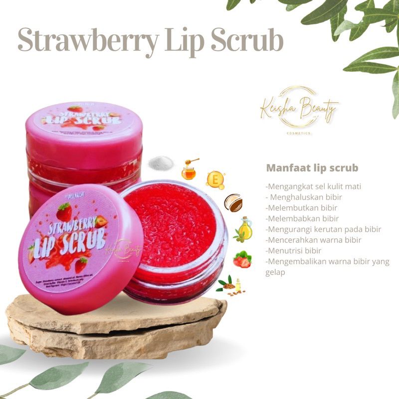 Jual [COD] LIP SCRUB STRAWBERY BPOM PENCERAH BIBIR ALAMI Shopee Indonesia