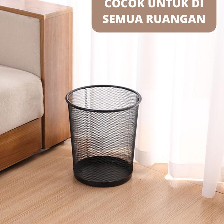 Jual Serbuuu Greenland Tempat Sampah Besi Hitam Kotak Sampah Kantor Tong Sampah Keranjang Sampah 9212