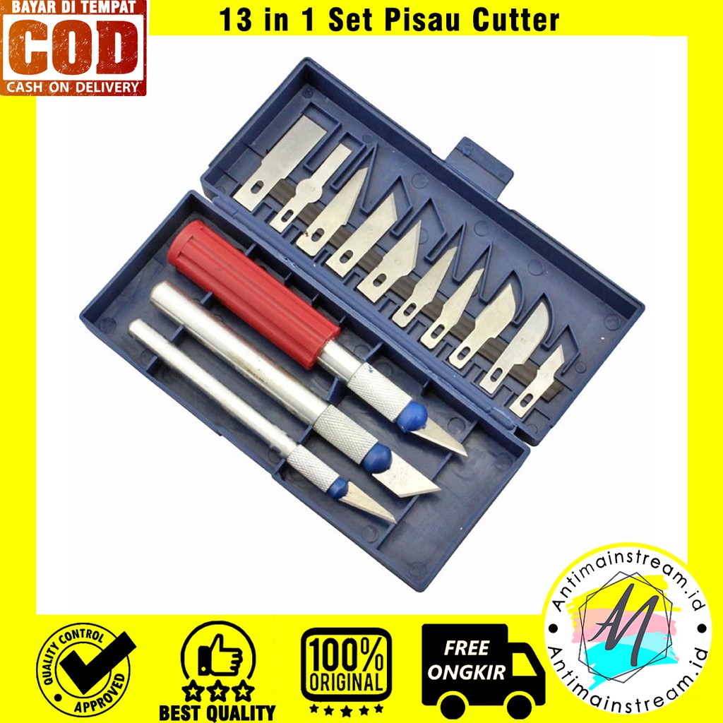 Jual TERMURAH 13 in 1 Set Pisau Cutter Alat Ukir Seni Pahat Kayu Dengan ...