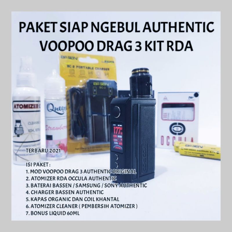 Jual Paket Siap Ngebul Authentic Voopoo Drag Kit Rda Fullset Shopee Indonesia