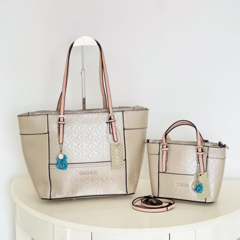 Guess Delaney Mini Tote Bag Original Tas Guess Original Delaney Tote  Guess Bag