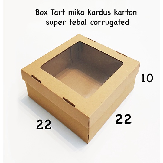 Jual Box Tart Mika 22x22 Kotak Kue Kardus Roti Cupcake Dos Cake