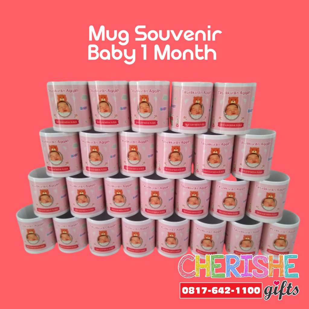 Jual Souvenir Mug 1 Bulan Bayi | bisa buat hampers atau ditambahkan ...