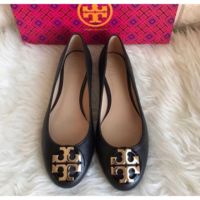 Tory burch tumbled 2025 leather claire ballet flat