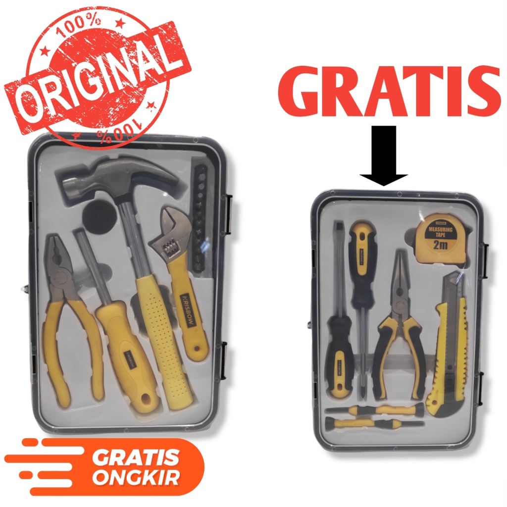 Jual Krisbow Set 15 Pcs Gratis Set 7 Pcs Daily Toolkit | Shopee Indonesia