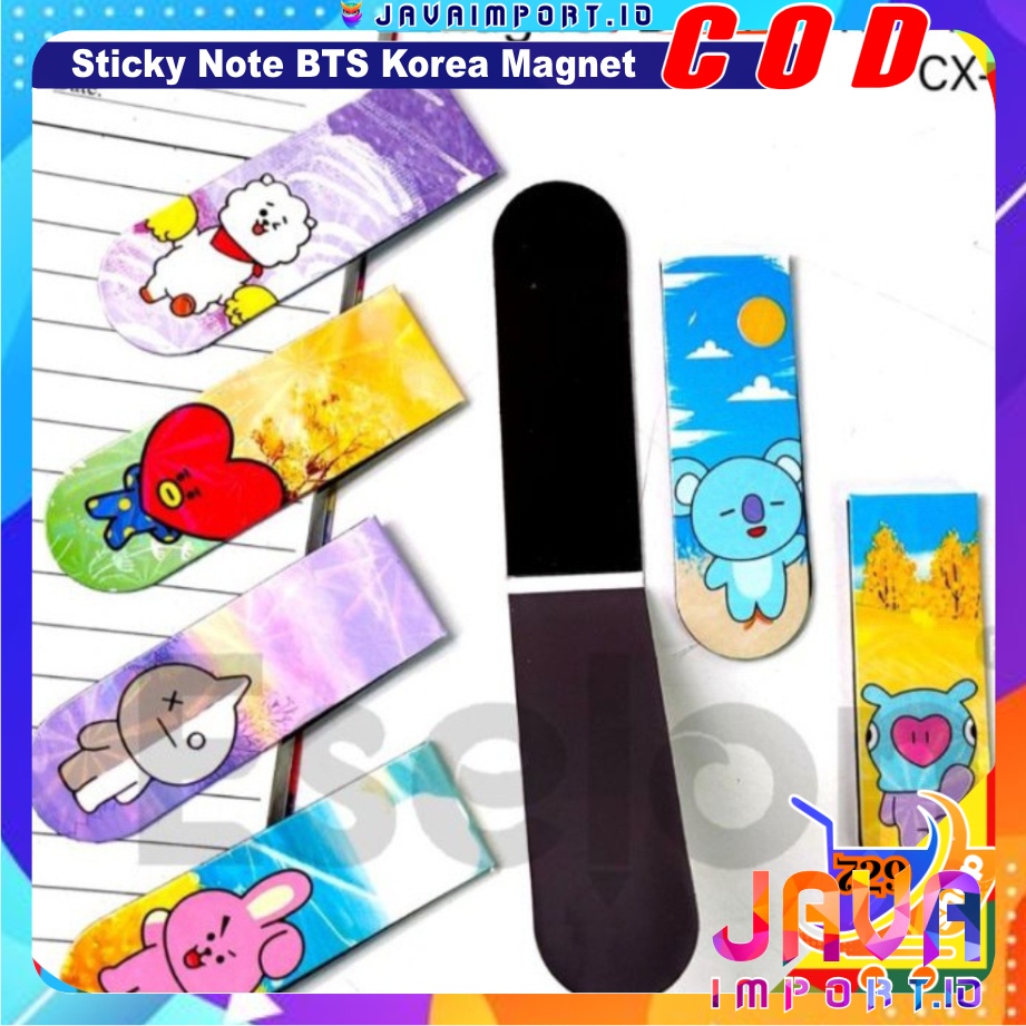 Jual Sticky Notes Pembatas Buku Magnet BTS Korea Impor Best Seller ...