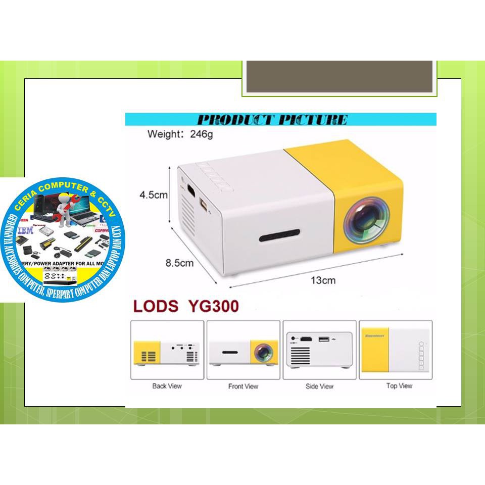 Jual LED PROJECTOR PROYEKTOR MINI YG300 BAGUS MURAH PROMO MINI TRIPOD