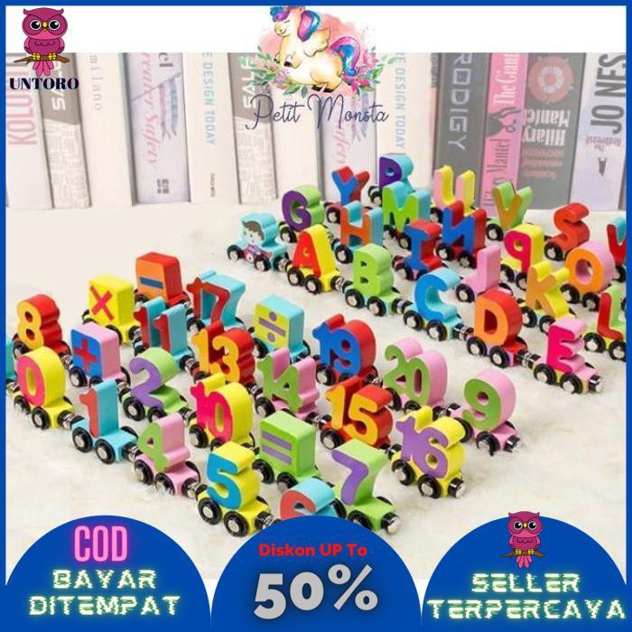 Jual BISA COD magnetic alphabeth number trains set - kereta huruf nomor ...