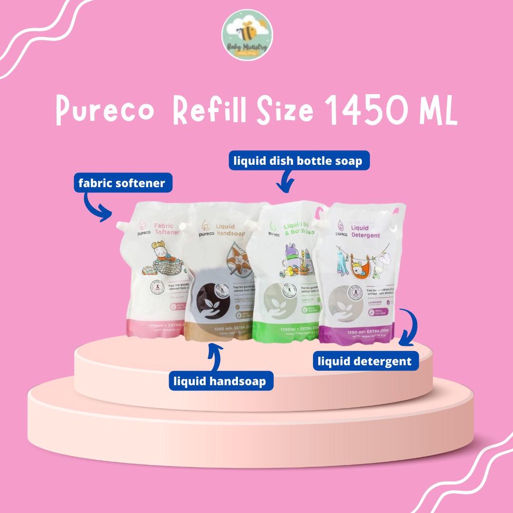 Jual Pureco Liquid Detergent Refill Eco Pack 1450ml/ Pureco Dish Bottle ...