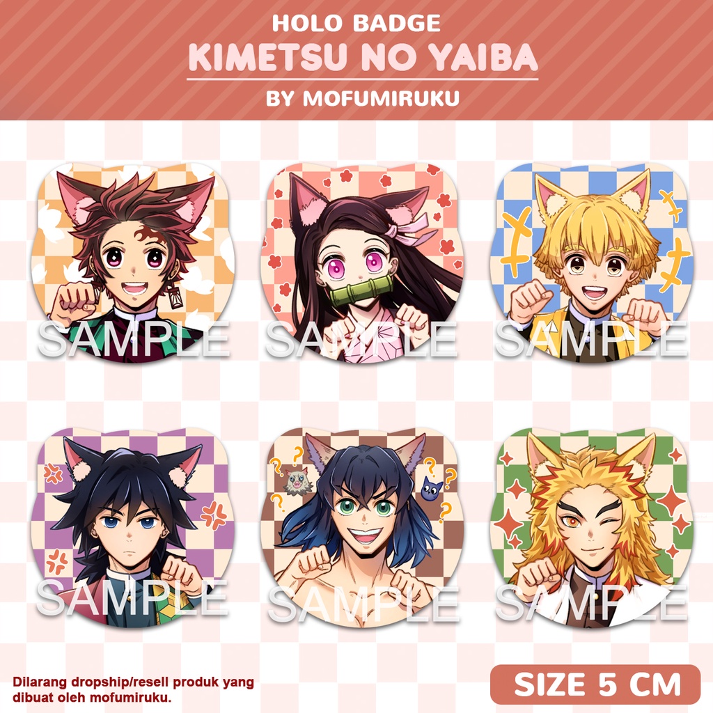 Ghost Slayers Abzeichen Set - Anime Figuren Brosche, Cosplay Zubehör