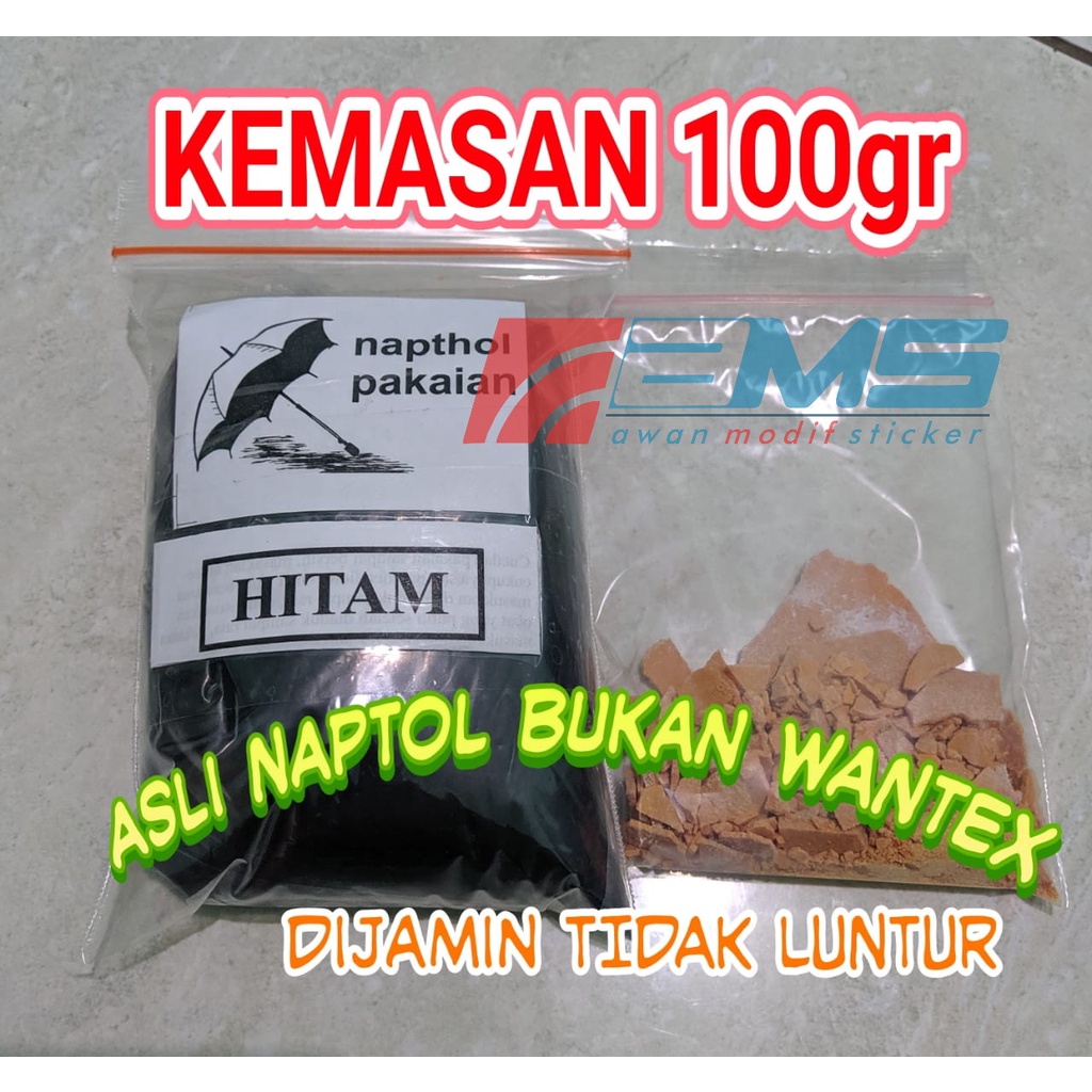 Jual NAPTOL ORIGINAL PEWARNA PAKAIAN JEANS DAN KATUN KEMASAN 100gr ANTI