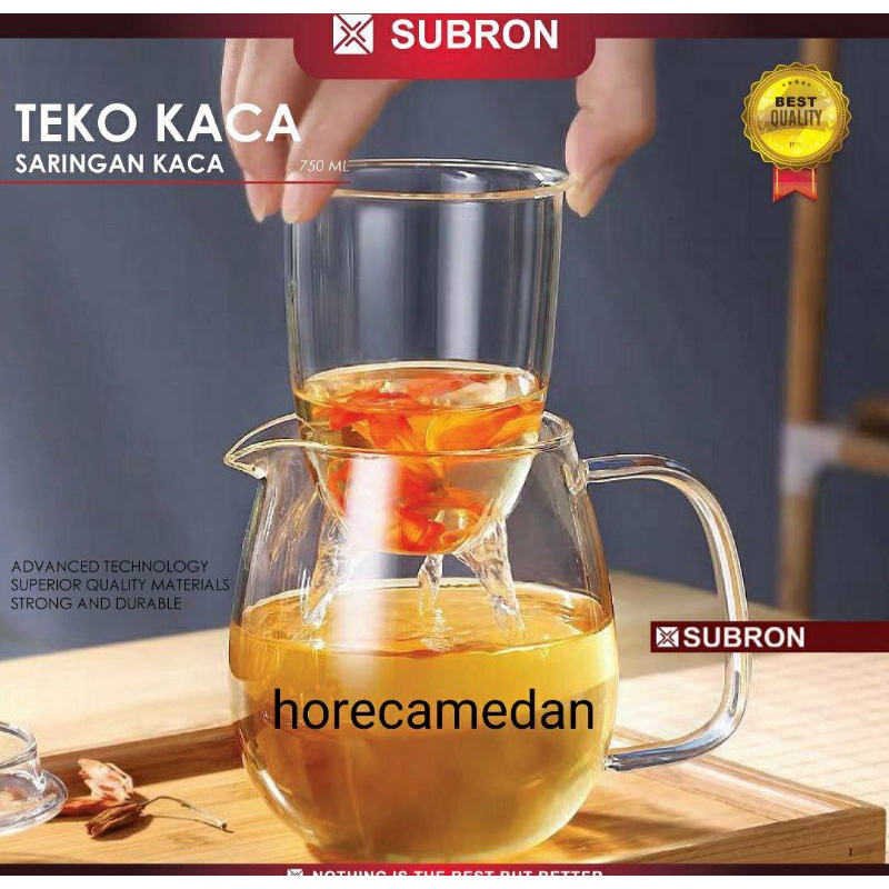 Jual Subron Glass Teapot 750ml Teko Teh Kaca Saringan Kaca Bisa Dimasak Shopee Indonesia 0620