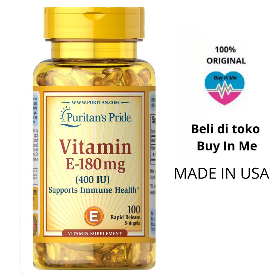 Vitamin E 400 IU With Selenium 50 Mcg Softgels For Immune Health | Puritans Pride | Buy Now With Express International Delivery