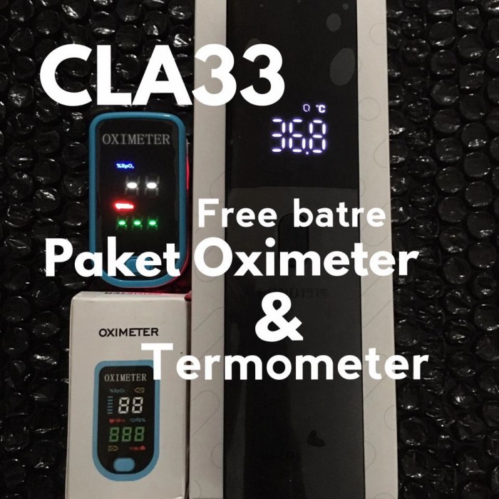 Jual SPESIAL - PAKET TERMOMETER DIGITAL & OXIMETER PULSE SP02..ALAT ...