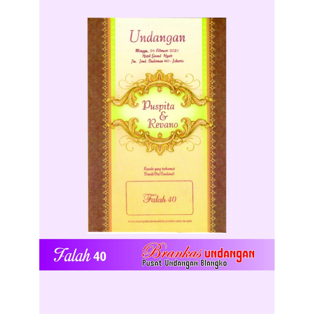 Jual Blangko Undangan Falah 40 (isi 100lbr) | Shopee Indonesia