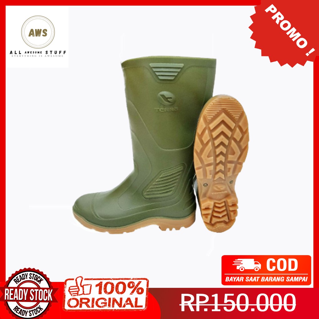 Jual Bisa Cod Ap Terra Eco Hijau Sepatu Boot Panjang Ap Boots Terra Eco Hijau Size