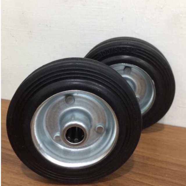 Jual harga 1 BUAH // RODA 4 inchi roda only saja roda gepeng roda karet ...
