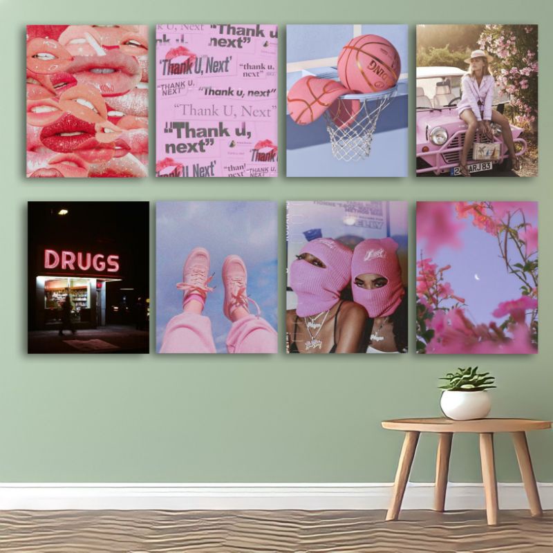 Jual Poster kayu pink aesthetic - Hiasan dinding - poster pink