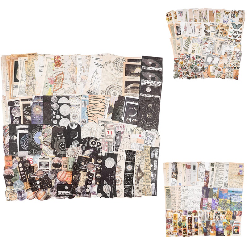 Jual Vintage Scrapbook Supplies Pack (200 Pcs) for Art Journaling Junk ...