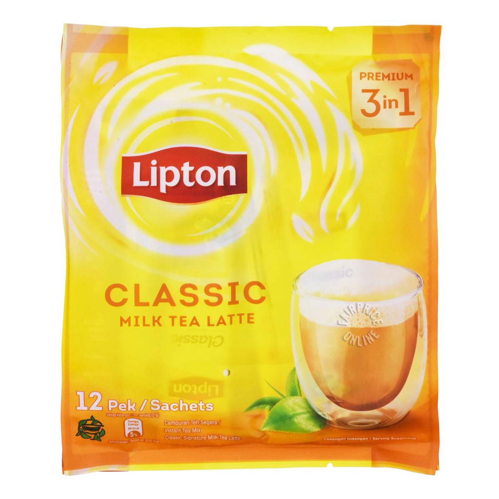 Jual Lipton 3 In 1 Instant Milk Tea Latte - Classic 12 X 21g | Shopee ...