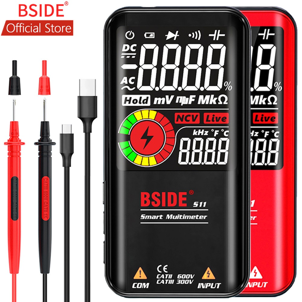 Jual PREORDER BSIDE Voltage Tester 3.5" LCD Digital Smart Multimeter ...