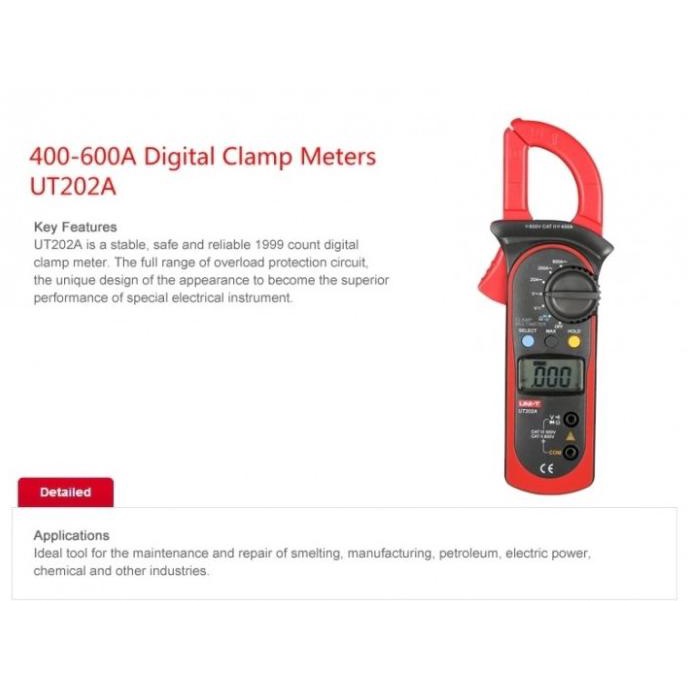 Jual UniT Ut202A Ac Digital Clamp Meter Lcd Display Multitester Shopee Indonesia