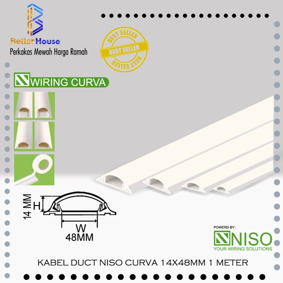 Jual Kabel Duct Penutup Kabel Listrik Niso Curva 14x48mm Shopee Indonesia