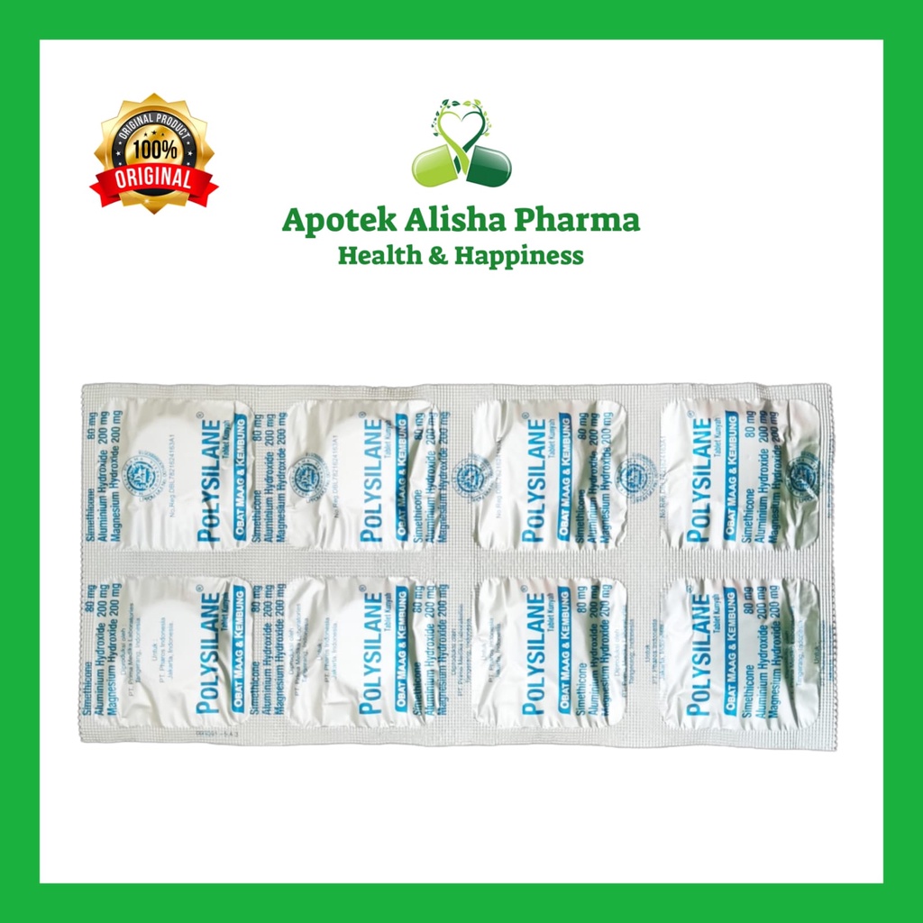 Jual Polysilane Tablet Kunyah Box isi 40 Obat Maag dan Kembung | Shopee ...