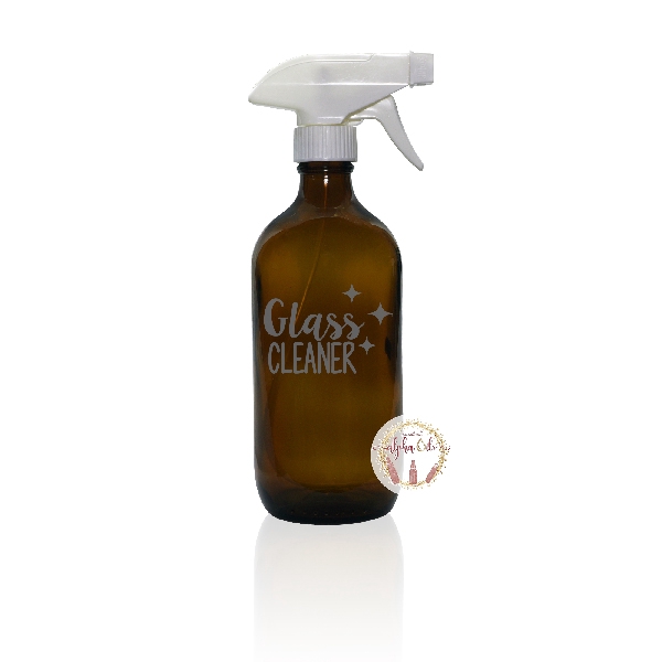 Jual Sticker Decal DIY Spray Essential Oil Glass Cleaner - Silver ...