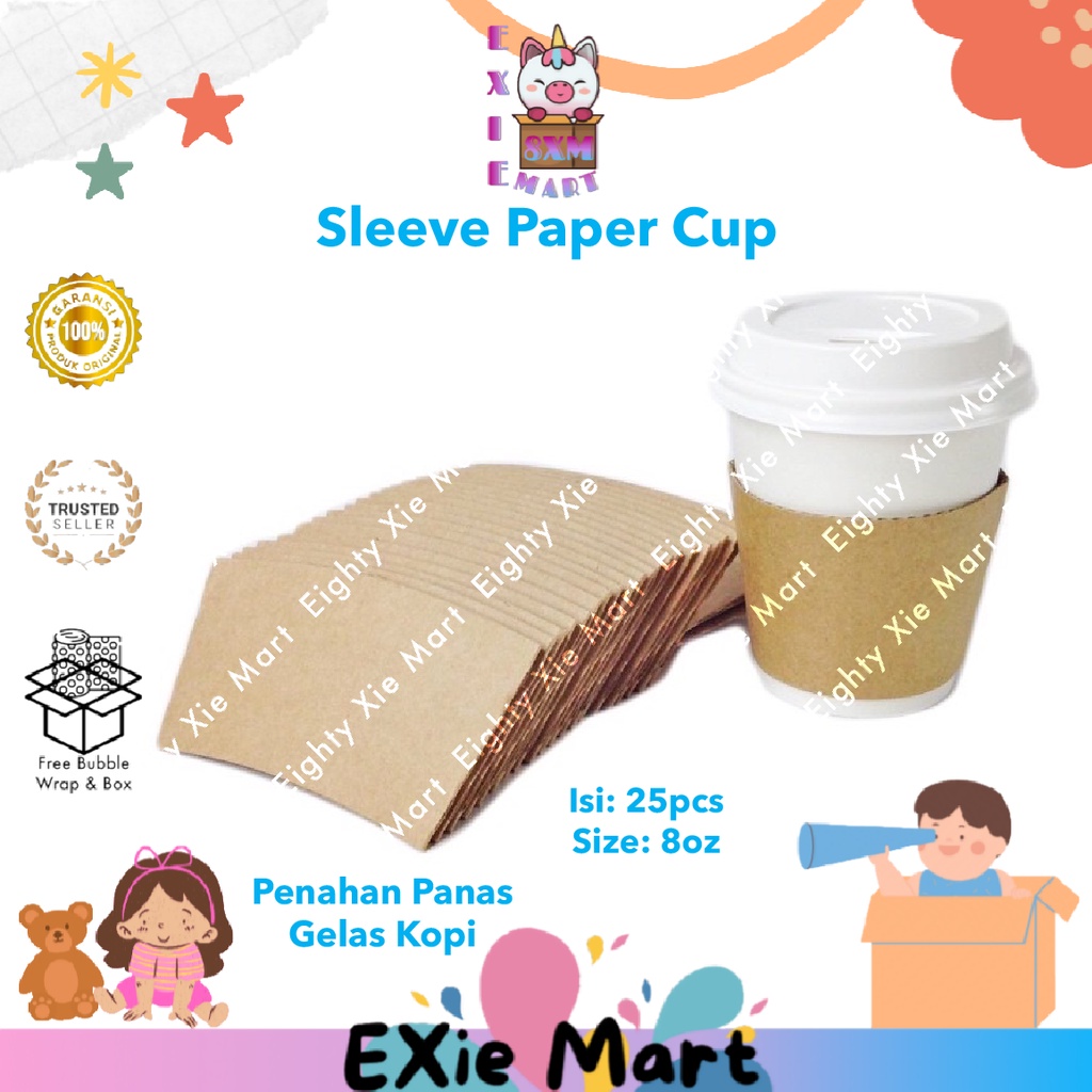 Jual 8xm Sleeve Paper Cup Coffee 8z Penahan Panas Gelas Kertas Kopi Shopee Indonesia 9852