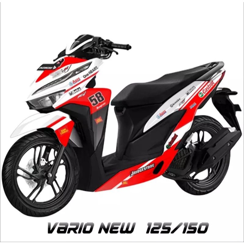 Jual Decal Sticker Full Body Stiker Cutting Motor Honda Vario New Motif Banyak Warna