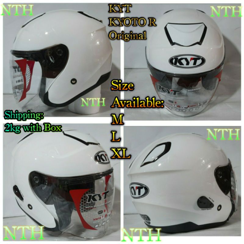 Jual Helm KYT Kyoto R Solid White Glossy Original KYT Shopee Indonesia